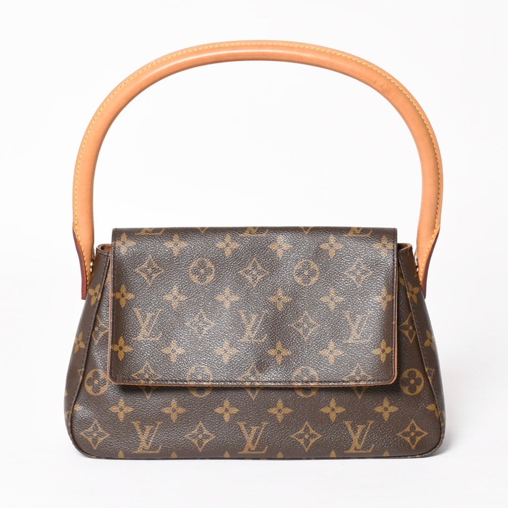 Very Good Condition LOUIS VUITTON Mini Looping One Shoulder Bag M51147 Monogram PVC Leather Brown Used 4a004228