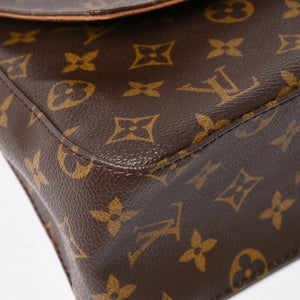 極美品 LOUIS VUITTON ルイヴィトン ミニ ルーピング ワンショルダーバッグ M51147 モノグラム PVC レザー ブラウン 中古 4a004228