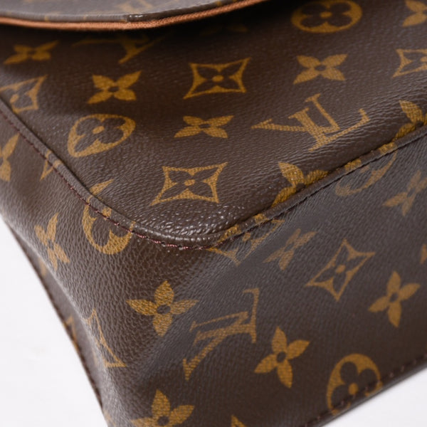 極美品 LOUIS VUITTON ルイヴィトン ミニ ルーピング ワンショルダーバッグ M51147 モノグラム PVC レザー ブラウン 中古 4a004228