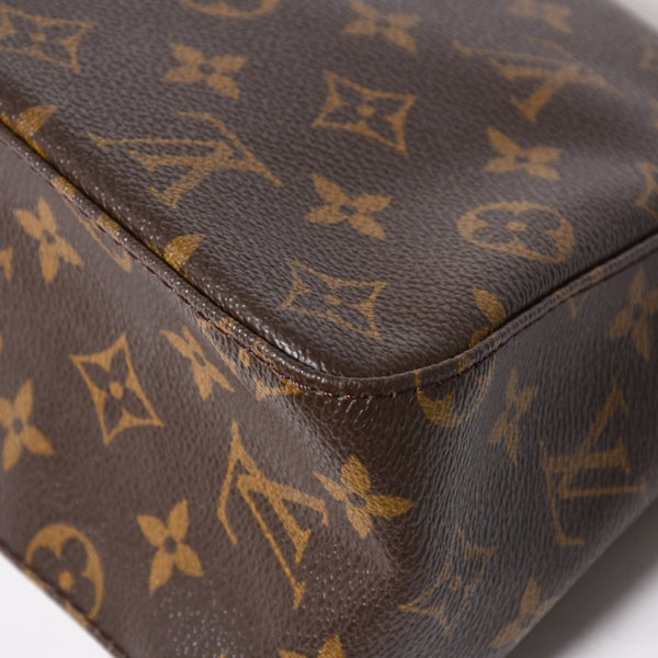 極美品 LOUIS VUITTON ルイヴィトン ミニ ルーピング ワンショルダーバッグ M51147 モノグラム PVC レザー ブラウン 中古 4a004228