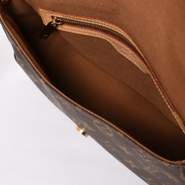 極美品 LOUIS VUITTON ルイヴィトン ミニ ルーピング ワンショルダーバッグ M51147 モノグラム PVC レザー ブラウン 中古 4a004228