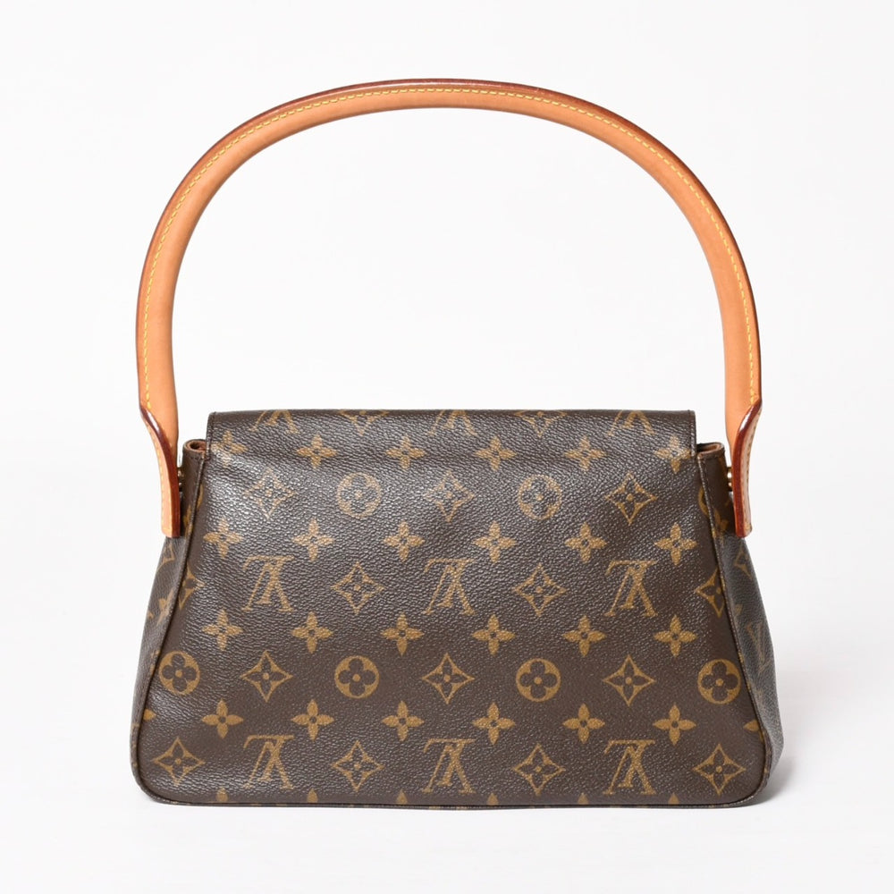 Very Good Condition LOUIS VUITTON Mini Looping One Shoulder Bag M51147 Monogram PVC Leather Brown Used 4a004228