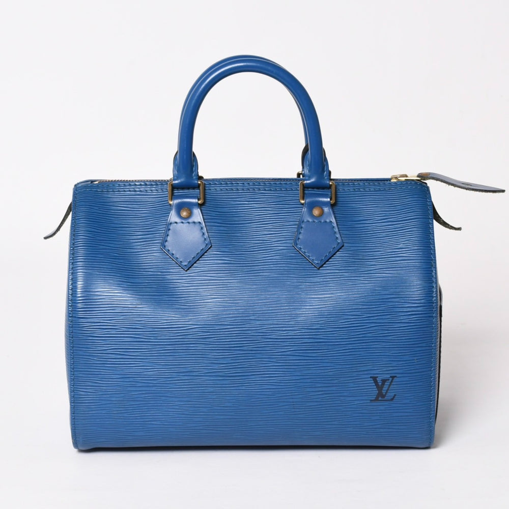 LOUIS VUITTON Speedy 25 Handbag M43015 Epi Leather Blue Gold Hardware Good Condition Used 4a004202