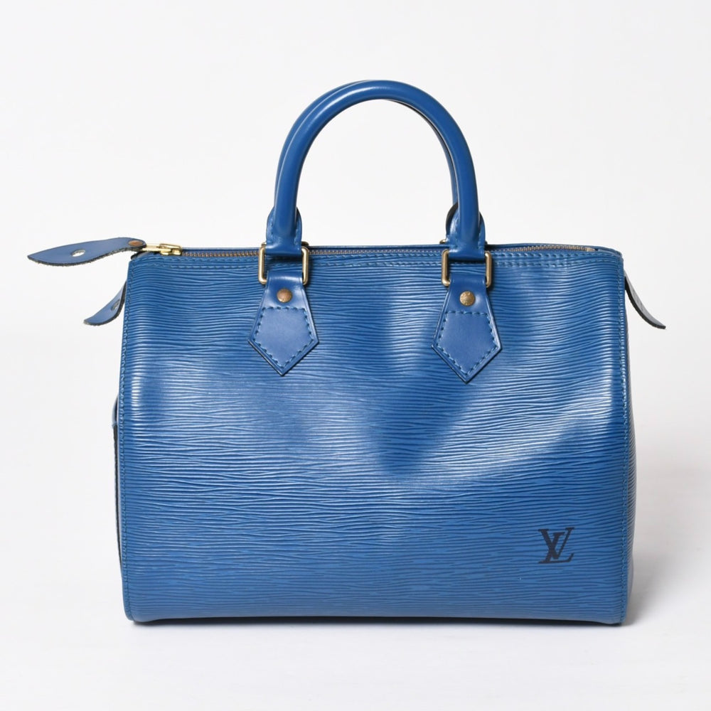 LOUIS VUITTON Speedy 25 Handbag M43015 Epi Leather Blue Gold Hardware Good Condition Used 4a004202
