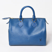 画像をギャラリービューアに読み込む, LOUIS VUITTON ルイヴィトン スピーディ25 ハンドバッグ M43015 エピ レザー ブルー ゴールド金具 美品 中古 4a004202