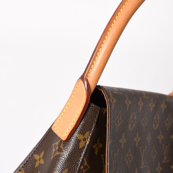 極美品 LOUIS VUITTON ルイヴィトン ミニ ルーピング ワンショルダーバッグ M51147 モノグラム PVC レザー ブラウン 中古 4a004228