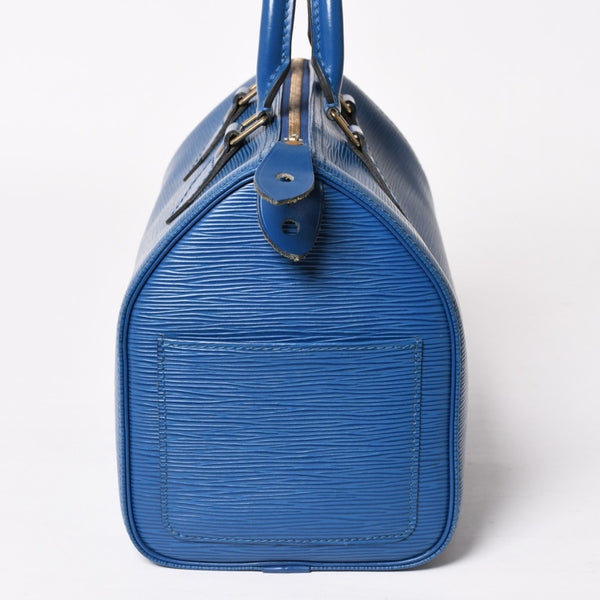 LOUIS VUITTON Speedy 25 Handbag M43015 Epi Leather Blue Gold Hardware Good Condition Used 4a004202