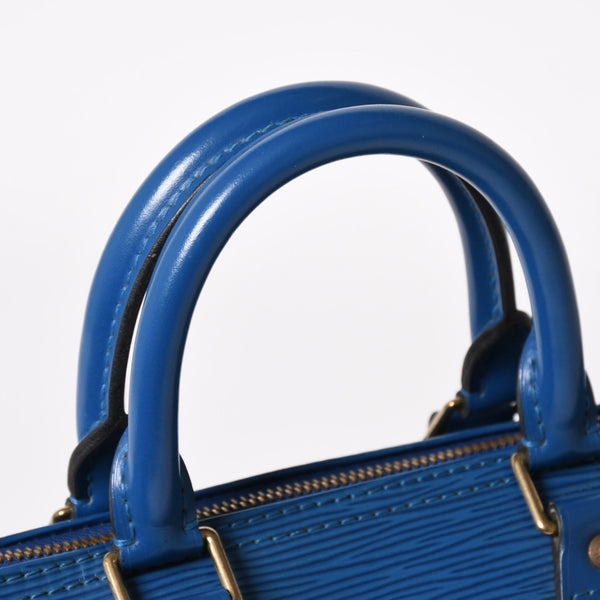 LOUIS VUITTON Speedy 25 Handbag M43015 Epi Leather Blue Gold Hardware Good Condition Used 4a004202
