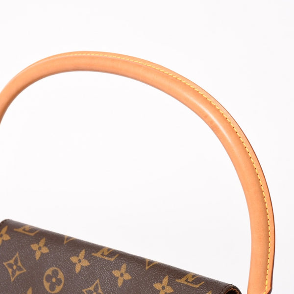 極美品 LOUIS VUITTON ルイヴィトン ミニ ルーピング ワンショルダーバッグ M51147 モノグラム PVC レザー ブラウン 中古 4a004228