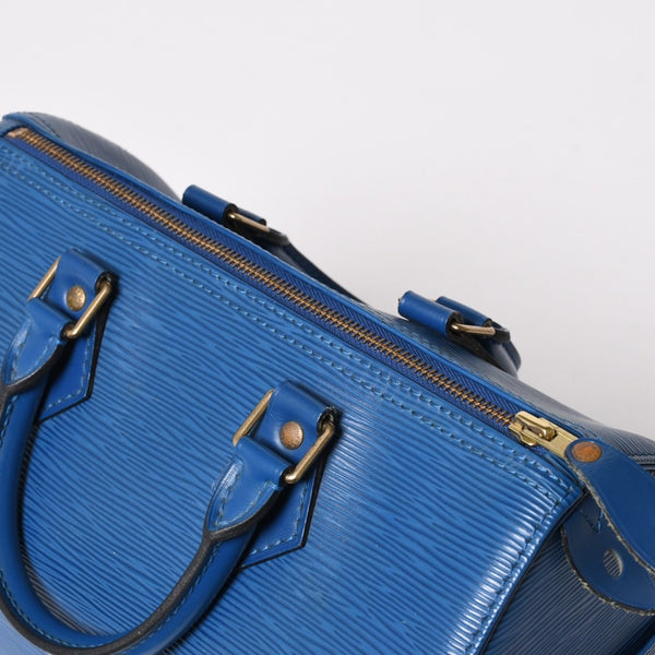 LOUIS VUITTON Speedy 25 Handbag M43015 Epi Leather Blue Gold Hardware Good Condition Used 4a004202