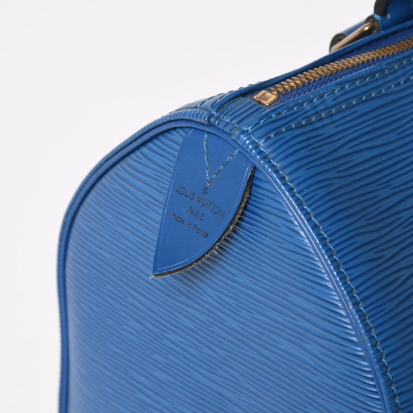 LOUIS VUITTON Speedy 25 Handbag M43015 Epi Leather Blue Gold Hardware Good Condition Used 4a004202