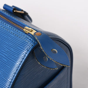 LOUIS VUITTON Speedy 25 Handbag M43015 Epi Leather Blue Gold Hardware Good Condition Used 4a004202