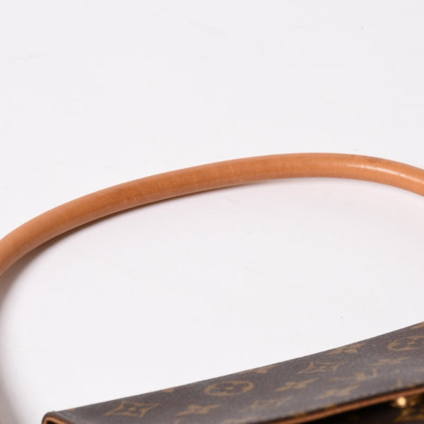 極美品 LOUIS VUITTON ルイヴィトン ミニ ルーピング ワンショルダーバッグ M51147 モノグラム PVC レザー ブラウン 中古 4a004228