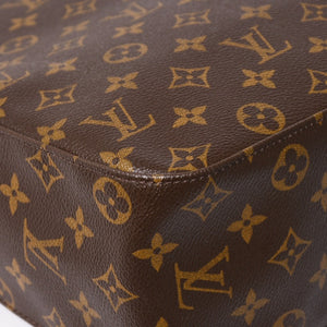 Very Good Condition LOUIS VUITTON Looping GM Handbag Monogram M51145 Brown Gold Hardware Used 4a004233