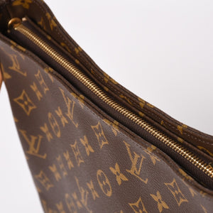 Very Good Condition LOUIS VUITTON Looping GM Handbag Monogram M51145 Brown Gold Hardware Used 4a004233