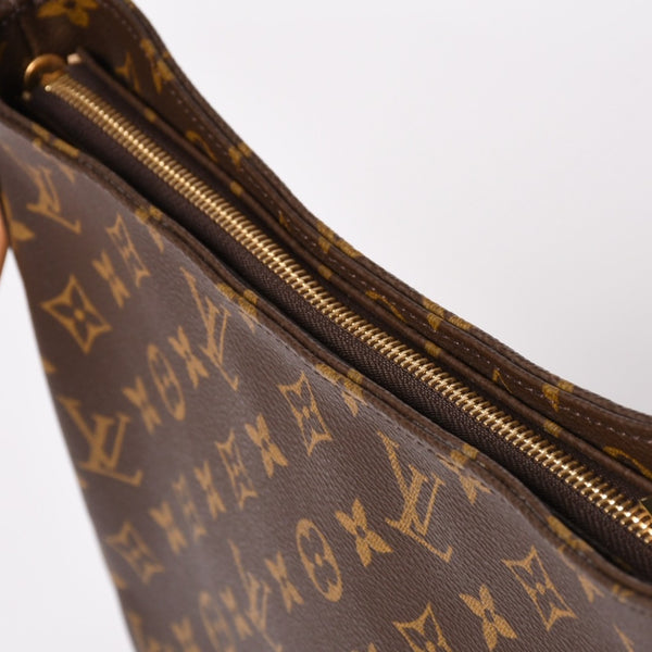 Very Good Condition LOUIS VUITTON Looping GM Handbag Monogram M51145 Brown Gold Hardware Used 4a004233