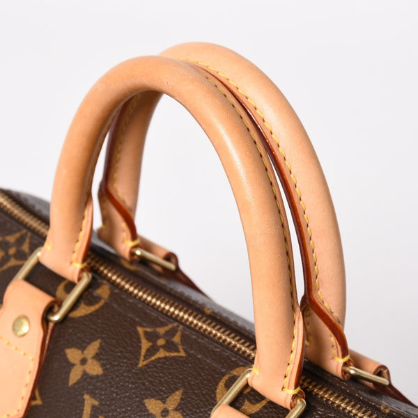 Very Good Condition LOUIS VUITTON Speedy 25 Handbag M41528 Monogram PVC Leather Brown Gold Hardware Used 4a004216