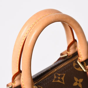 Very Good Condition LOUIS VUITTON Speedy 25 Handbag M41528 Monogram PVC Leather Brown Gold Hardware Used 4a004216