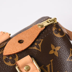 Very Good Condition LOUIS VUITTON Speedy 25 Handbag M41528 Monogram PVC Leather Brown Gold Hardware Used 4a004216