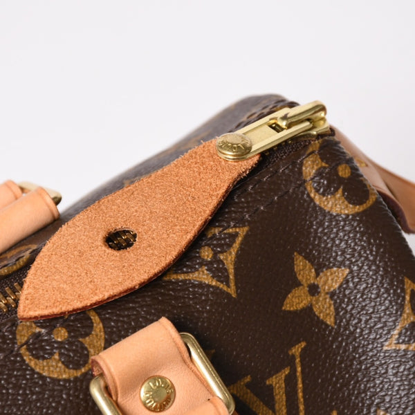 Very Good Condition LOUIS VUITTON Speedy 25 Handbag M41528 Monogram PVC Leather Brown Gold Hardware Used 4a004216
