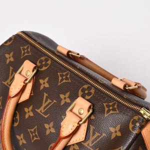 Very Good Condition LOUIS VUITTON Speedy 25 Handbag M41528 Monogram PVC Leather Brown Gold Hardware Used 4a004216