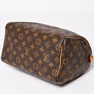 Very Good Condition LOUIS VUITTON Speedy 25 Handbag M41528 Monogram PVC Leather Brown Gold Hardware Used 4a004216