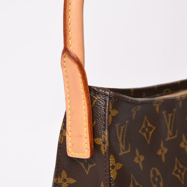 Very Good Condition LOUIS VUITTON Looping GM Handbag Monogram M51145 Brown Gold Hardware Used 4a004233