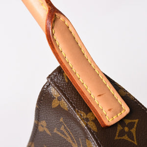 Very Good Condition LOUIS VUITTON Looping GM Handbag Monogram M51145 Brown Gold Hardware Used 4a004233
