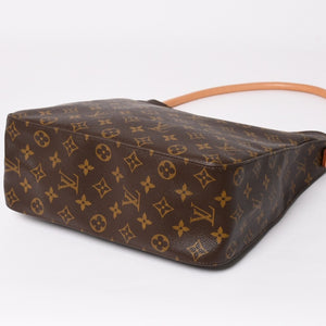 Very Good Condition LOUIS VUITTON Looping GM Handbag Monogram M51145 Brown Gold Hardware Used 4a004233