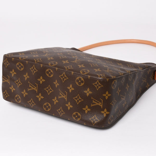 Very Good Condition LOUIS VUITTON Looping GM Handbag Monogram M51145 Brown Gold Hardware Used 4a004233