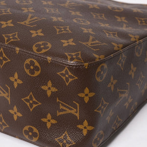 Very Good Condition LOUIS VUITTON Looping GM Handbag Monogram M51145 Brown Gold Hardware Used 4a004233