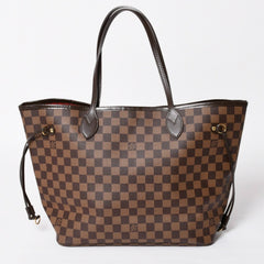 新品同様 LOUIS VUITTON ルイヴィトン ダミエ ネヴァーフルMM トートバッグ N51105 PVC レザー ブラウン GI 4141 ゴールド金具 中古 4a004235