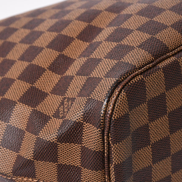 新品同様 LOUIS VUITTON ルイヴィトン ダミエ ネヴァーフルMM トートバッグ N51105 PVC レザー ブラウン GI 4141 ゴールド金具 中古 4a004235