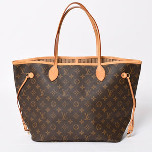 極美品 LOUIS VUITTON ルイヴィトン ネヴァーフルMM トートバッグ M46975 モノグラム ブラウン AR3058 ゴールド金具 中古 4a004223
