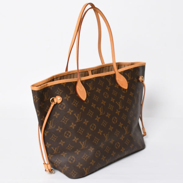 極美品 LOUIS VUITTON ルイヴィトン ネヴァーフルMM トートバッグ M46975 モノグラム ブラウン AR3058 ゴールド金具 中古 4a004223