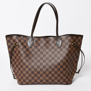 新品同様 LOUIS VUITTON ルイヴィトン ダミエ ネヴァーフルMM トートバッグ N51105 PVC レザー ブラウン GI 4141 ゴールド金具 中古 4a004235