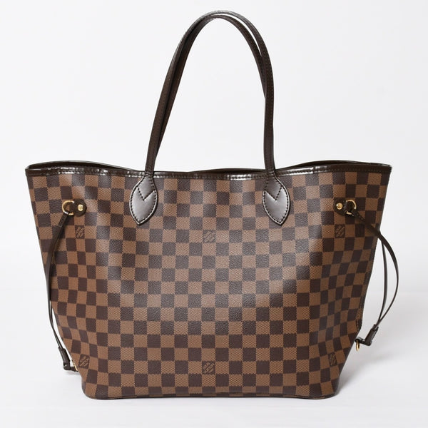 新品同様 LOUIS VUITTON ルイヴィトン ダミエ ネヴァーフルMM トートバッグ N51105 PVC レザー ブラウン GI 4141 ゴールド金具 中古 4a004235