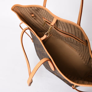 極美品 LOUIS VUITTON ルイヴィトン ネヴァーフルMM トートバッグ M46975 モノグラム ブラウン AR3058 ゴールド金具 中古 4a004223