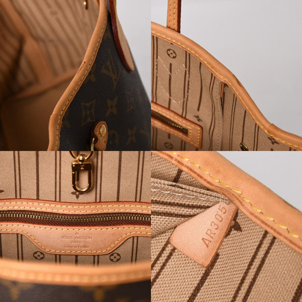極美品 LOUIS VUITTON ルイヴィトン ネヴァーフルMM トートバッグ M46975 モノグラム ブラウン AR3058 ゴールド金具 中古 4a004223