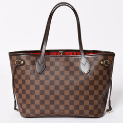 新品同様 LOUIS VUITTON ルイヴィトン ネヴァーフルPM ハンドバッグ N41359 ダミエエベヌキャンバス ブラウン AR4162 ゴールド金具 中古 4a004231