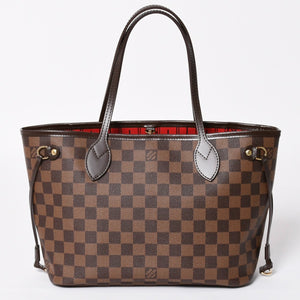 新品同様 LOUIS VUITTON ルイヴィトン ネヴァーフルPM ハンドバッグ N41359 ダミエエベヌキャンバス ブラウン AR4162 ゴールド金具 中古 4a004231