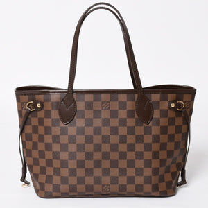 新品同様 LOUIS VUITTON ルイヴィトン ネヴァーフルPM ハンドバッグ N41359 ダミエエベヌキャンバス ブラウン AR4162 ゴールド金具 中古 4a004231