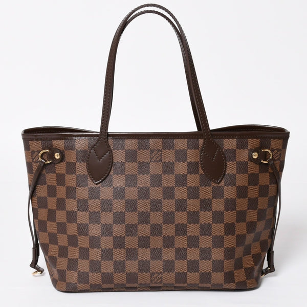 新品同様 LOUIS VUITTON ルイヴィトン ネヴァーフルPM ハンドバッグ N41359 ダミエエベヌキャンバス ブラウン AR4162 ゴールド金具 中古 4a004231