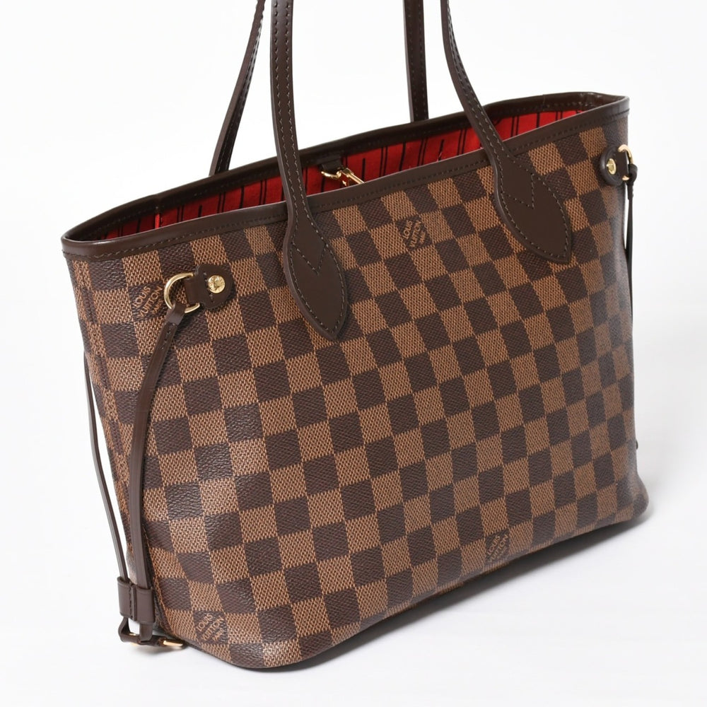 新品同様 LOUIS VUITTON ルイヴィトン ネヴァーフルPM ハンドバッグ N41359 ダミエエベヌキャンバス ブラウン AR4162 ゴールド金具 中古 4a004231