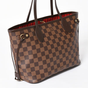 新品同様 LOUIS VUITTON ルイヴィトン ネヴァーフルPM ハンドバッグ N41359 ダミエエベヌキャンバス ブラウン AR4162 ゴールド金具 中古 4a004231