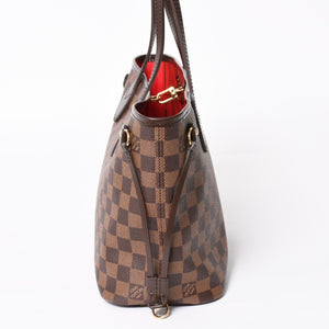新品同様 LOUIS VUITTON ルイヴィトン ネヴァーフルPM ハンドバッグ N41359 ダミエエベヌキャンバス ブラウン AR4162 ゴールド金具 中古 4a004231