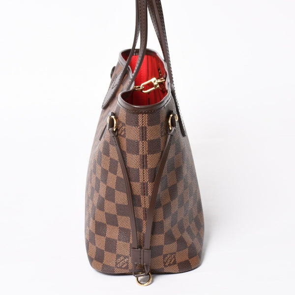 新品同様 LOUIS VUITTON ルイヴィトン ネヴァーフルPM ハンドバッグ N41359 ダミエエベヌキャンバス ブラウン AR4162 ゴールド金具 中古 4a004231
