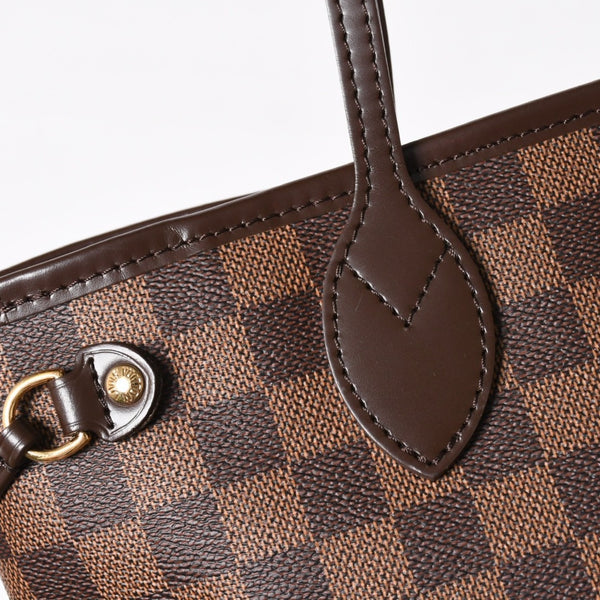 新品同様 LOUIS VUITTON ルイヴィトン ネヴァーフルPM ハンドバッグ N41359 ダミエエベヌキャンバス ブラウン AR4162 ゴールド金具 中古 4a004231