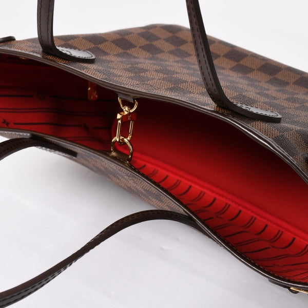 新品同様 LOUIS VUITTON ルイヴィトン ネヴァーフルPM ハンドバッグ N41359 ダミエエベヌキャンバス ブラウン AR4162 ゴールド金具 中古 4a004231