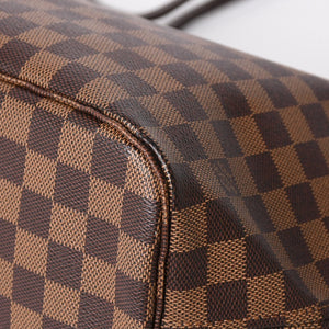 新品同様 LOUIS VUITTON ルイヴィトン ダミエ ネヴァーフルMM トートバッグ N51105 PVC レザー ブラウン GI 4141 ゴールド金具 中古 4a004235